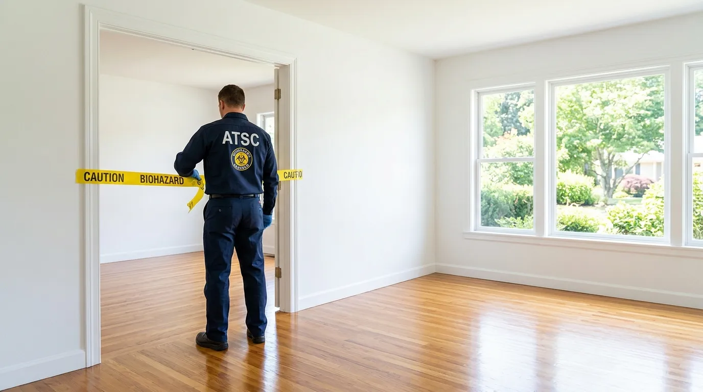 Certified biohazard cleanup crew performing Trauma Scene Cleanup in Dallas